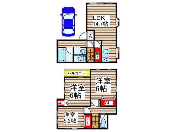 花園賃貸戸建の物件間取画像